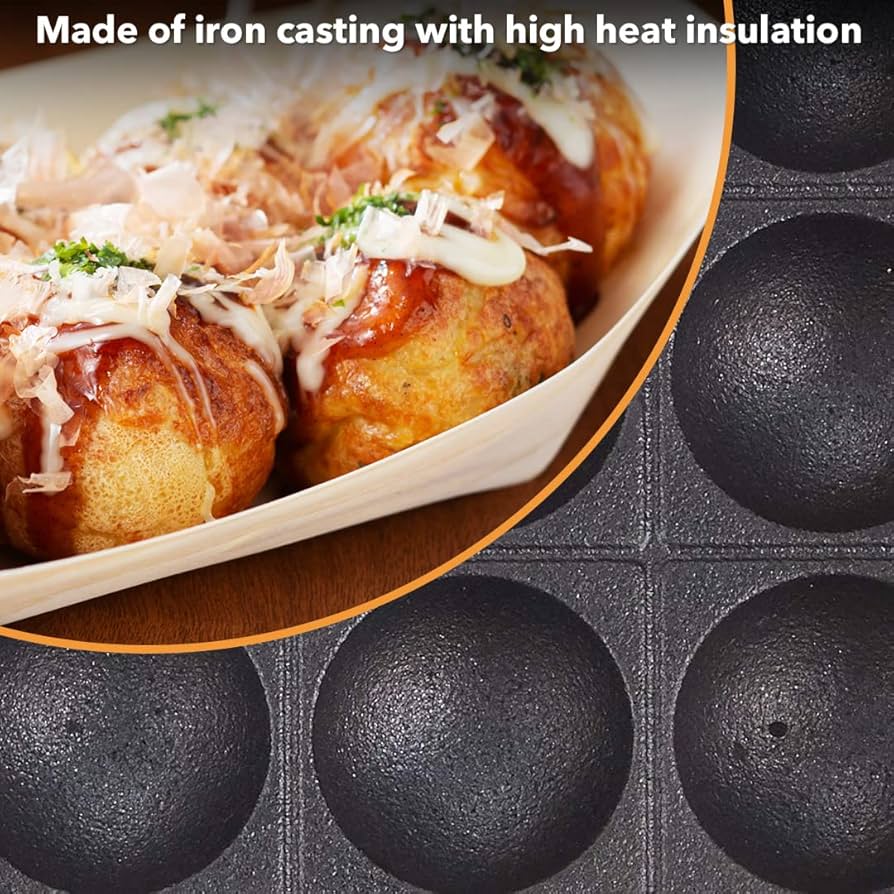 【美品】たこ焼きパン 鋳鉄 スキレットグリドル ボール型メーカー (21型) Amazon.co.jp: TIKUSAN たこ焼きパン 鋳鉄 たこ焼きメーカー